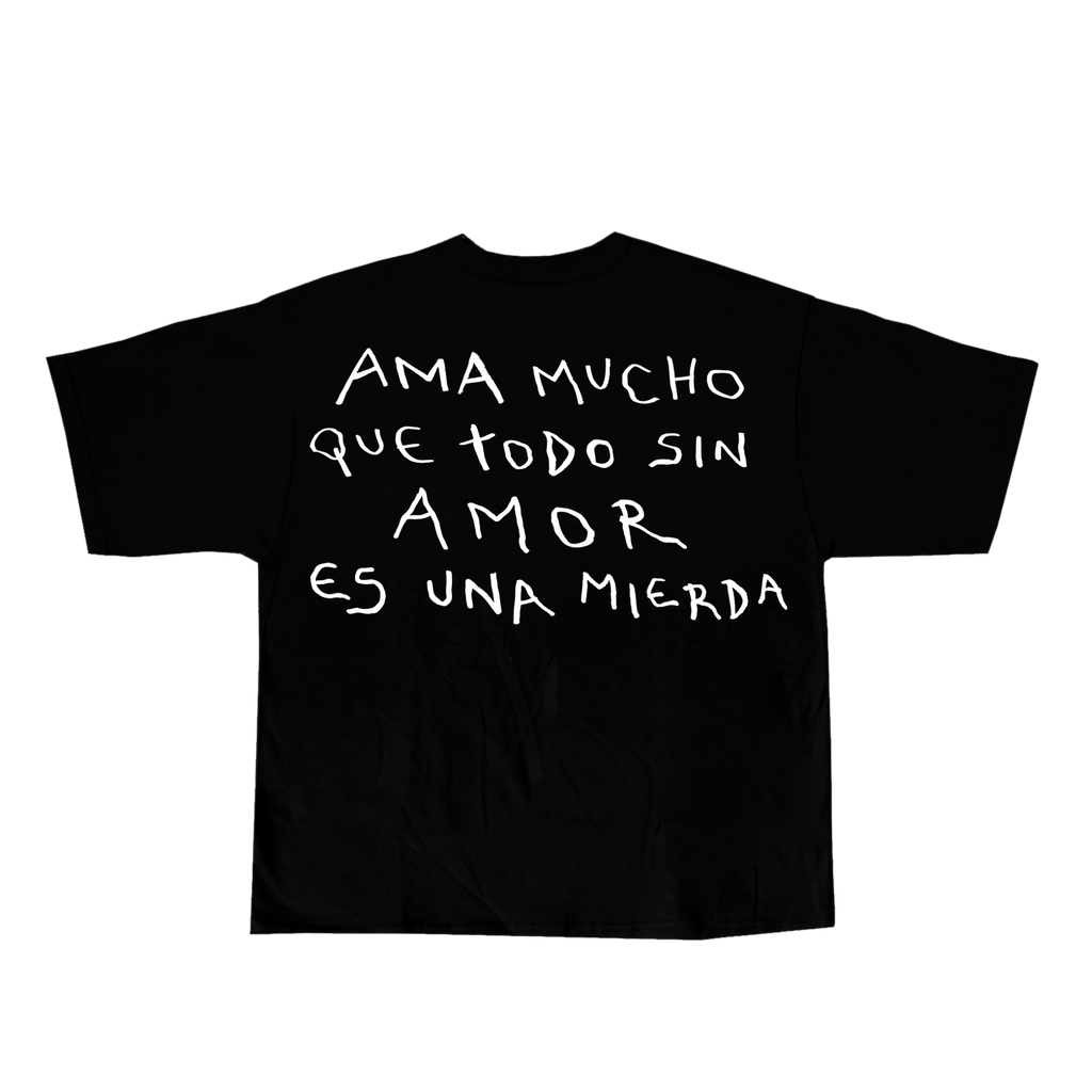 CAMISETA AMA MUCHO NEGRA