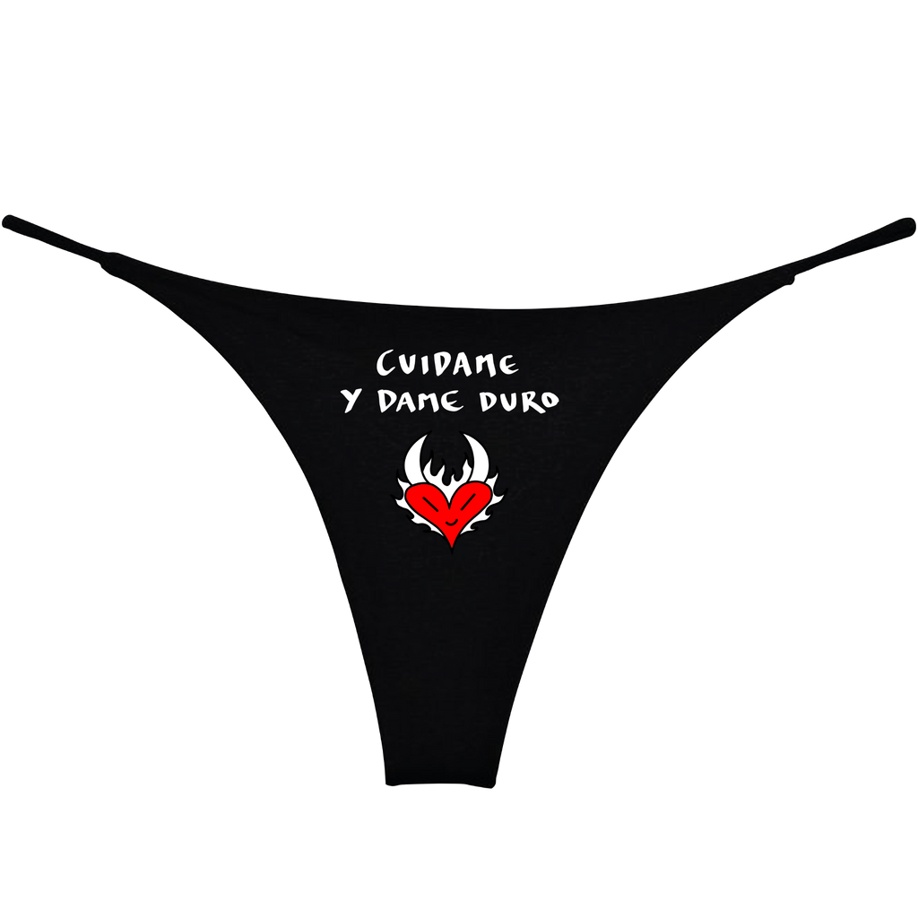 TANGA CUIDAME Y DAME DURO NEGRO
